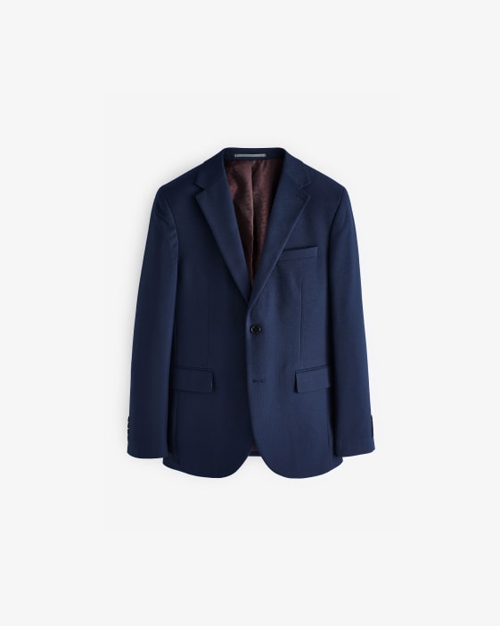 Blue Slim Fit Textured Jacket