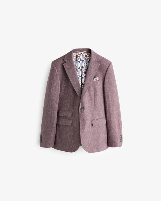 Pink Linen Blend Suit Jacket