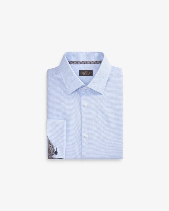 Blue Signature Double Cuff Shirt